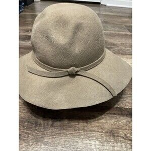 Olive And Pique 100% Wool felt Hat Floppy One Size Wide Brim Adjustable